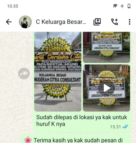 Pengiriman Papan Bunga Duka Linggarsari Telagasari